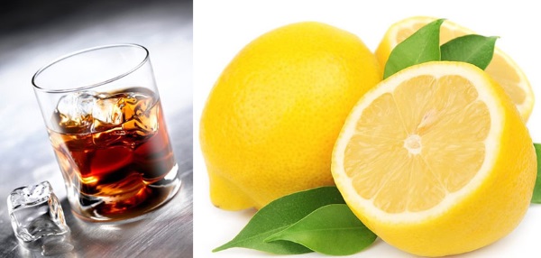 bahan koktel - cognac dan lemon