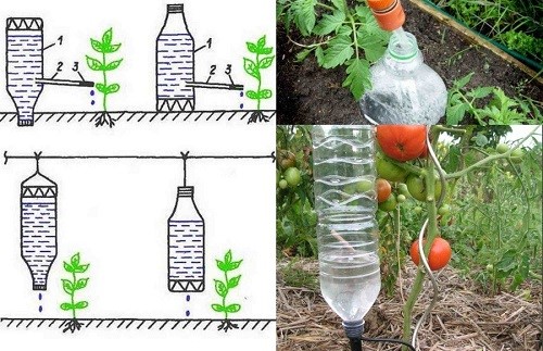 flaskor för droppbevattning