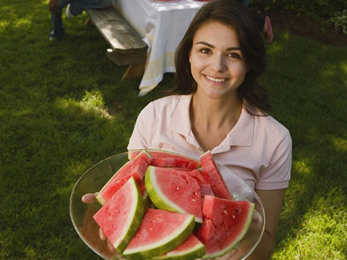 Zoete geurige watermeloen zonder aderen