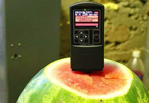 Kontrola melónu pre obsah dusičnanov