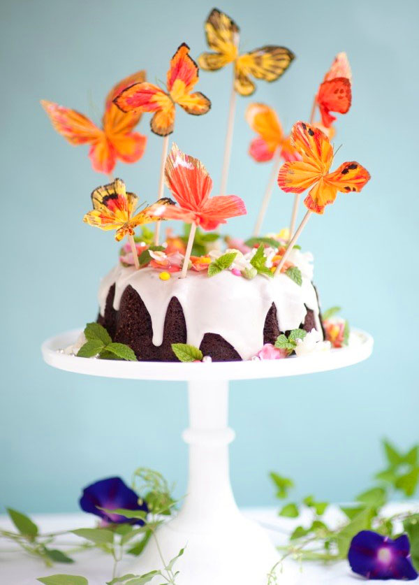 decoração de borboleta bolo