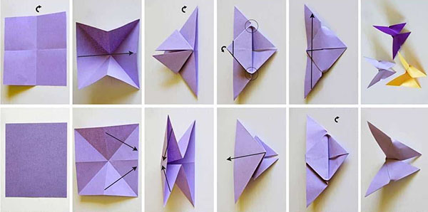 fjärilar i origami teknik