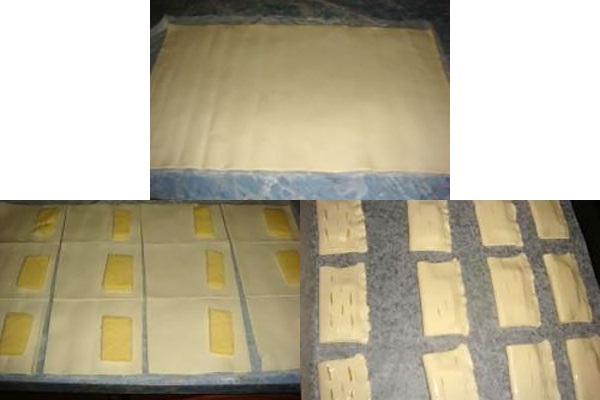 этапы приготовления слоек с сыром