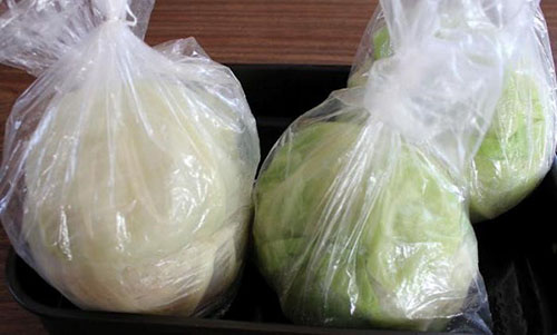 selofan paketleri ile lahana ısınma
