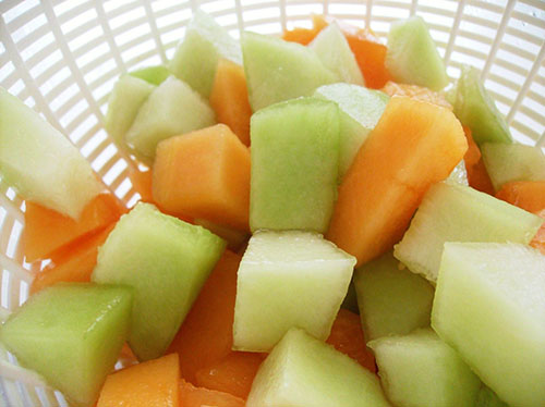 Fryst melon används för att göra glass och desserter