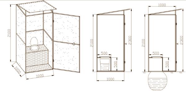 Desenho de uma foto de casa de banho de casa de campo
