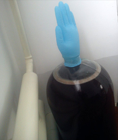 deixe a garrafa para fermentação