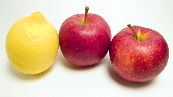 яблоки и лимон