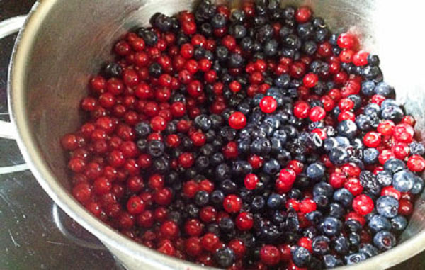 blueberries dan currants untuk compote