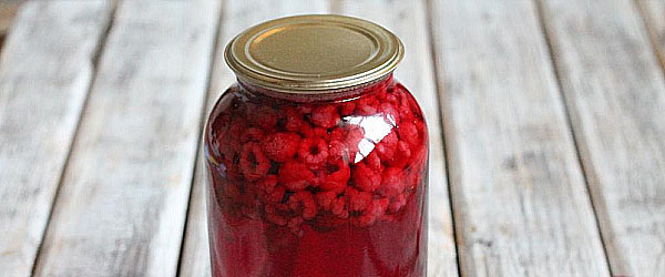 sterilized compote raspberry