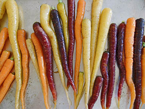 Cenouras multicoloridas