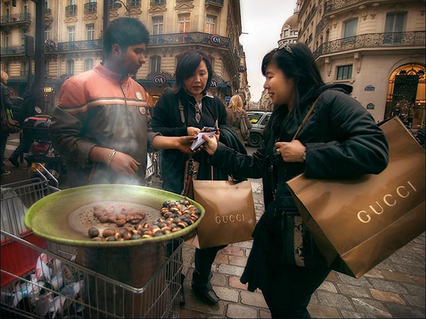 pečené gaštany v uliciach Paríža