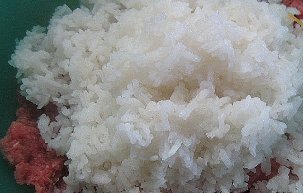 misture recheio com arroz