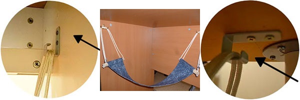 sätt att fästa en hängmatta under bordet