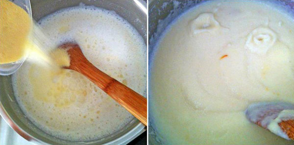 cozinhar semolina no leite
