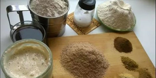 Bahan-bahan untuk baking roti gandum