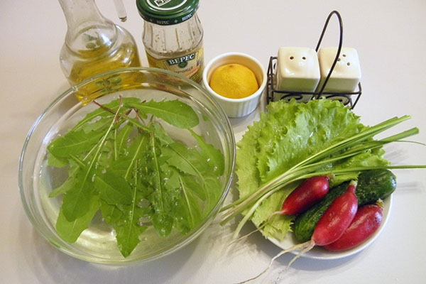 bahan-bahan untuk salad
