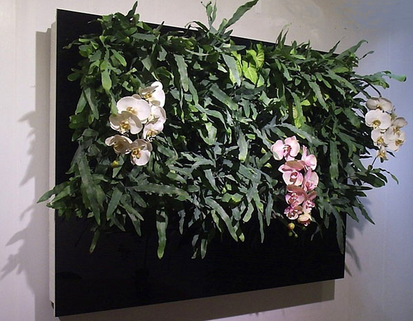 afbeelding van hangende containers met bloemen