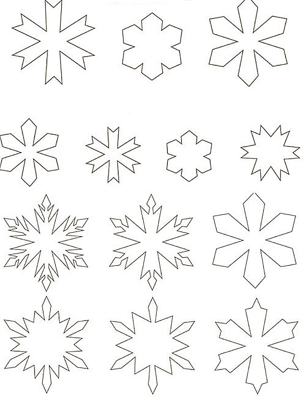mønstre av snøflak for et juletre