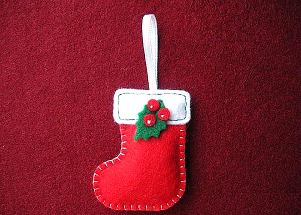 Kalėdinė kojinė, pagaminta iš veltinio