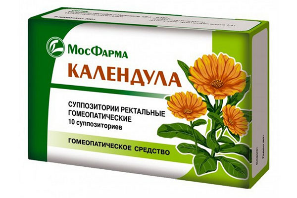 ubat homeopati - suppositori dengan calendula