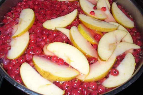 masak kompos currants dan epal