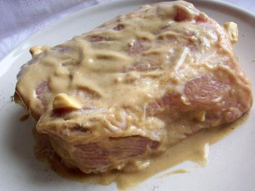 marinate meat in mustard